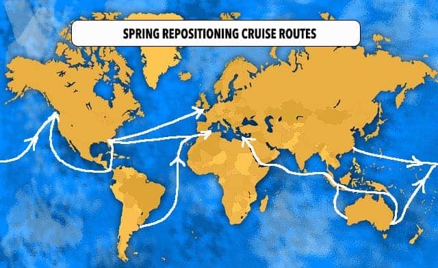Spring Repositioning Cruises Routes