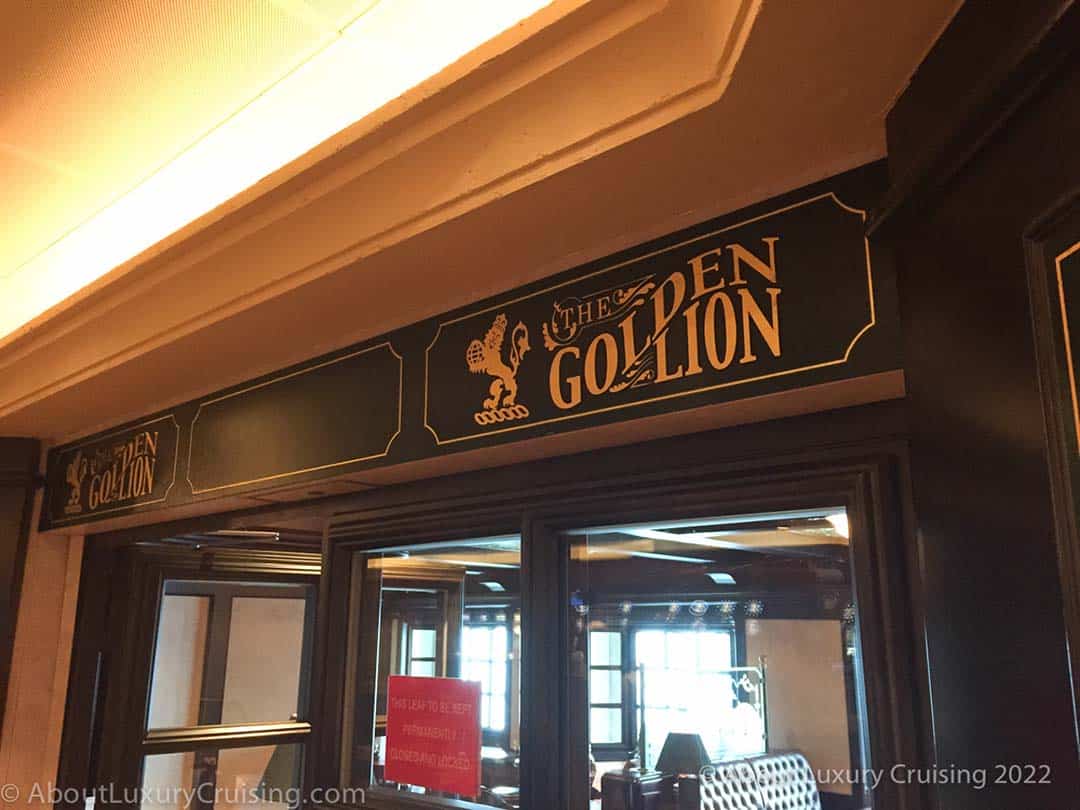 The Red Lion Pub on Cunard Cruise Ships